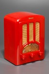 Great Bright Red Emerson AU-190 ’Tombstone’ Catalin Radio - Rare